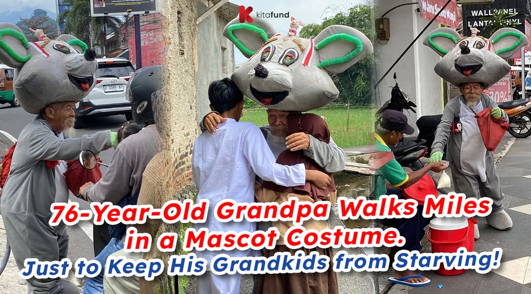 Grandpa Endang, 76, Walks the Streets in a Clown Costume to Feed His Orphaned Grandchildren